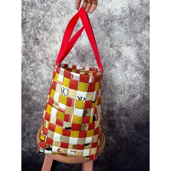 Martha's Bags Multicolor Basket Weave HandWoven Colorful Beach Tote Shopping Bag - Picture 5 of 15